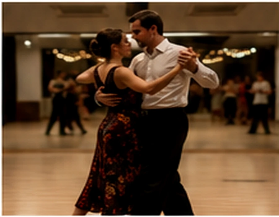 Özel tango dersi alan bir çift